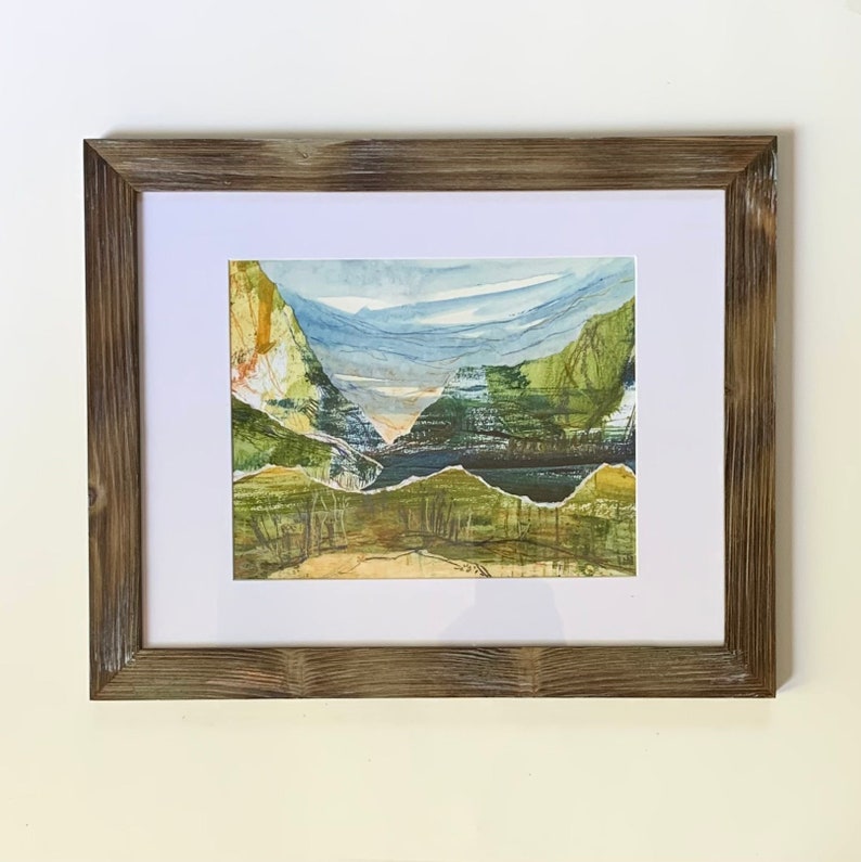 Tranquility in the Mountains, Framed Original Art Collage SALE image 4