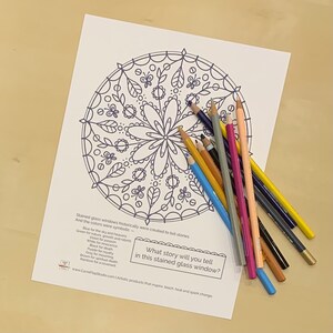 Download and PRINT Stained Glass Window COLORING page