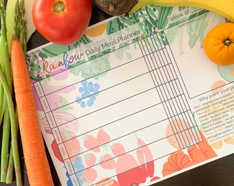 Rainbow MEAL PLANNER digital download and print