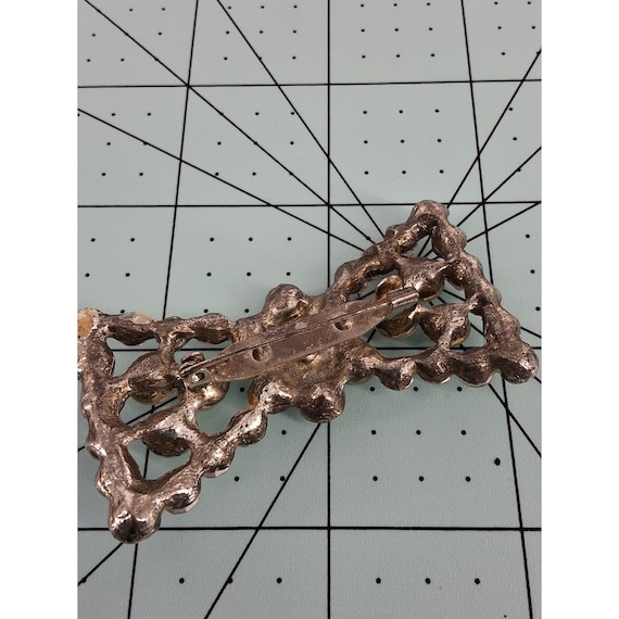 Statement Antique Paste Rhinestone Brooch | Vinta… - image 5