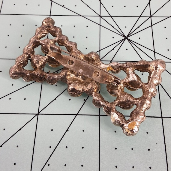Statement Antique Paste Rhinestone Brooch | Vinta… - image 2