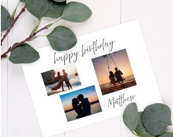 Custom collage photo birthday card personalized card picture happy birthday card birthday gift idea photo collage card happy birthday photos