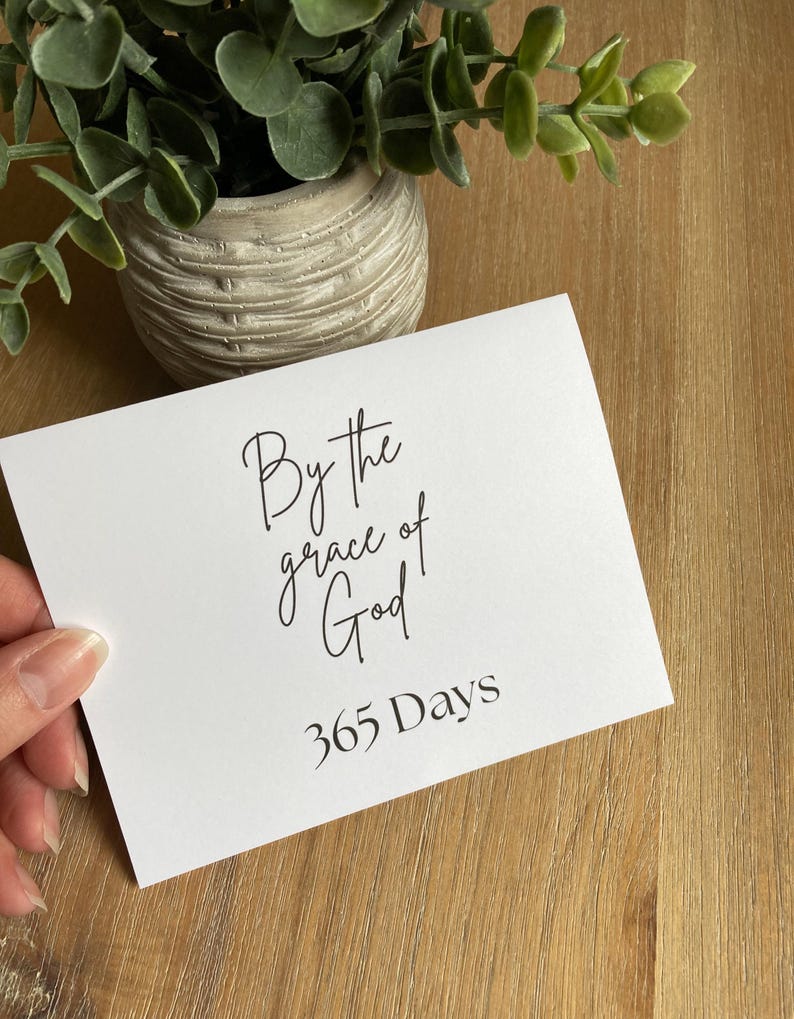 By the grace of god sober anniversary cards sobriety card one day at a time serenity prayer NA anniversary sober gift ideas clean time sobriety birthday cards AA anniversary cards