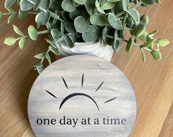mini wood signs recovery anniversary gift home decor gift AA anniversary gift sobriety gifts NA anniversary gift One day at a time