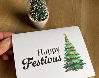 Happy Festivus Christmas card Seinfeld Christmas holiday card secular holiday funny Christmas cards Seinfeld Festivus card