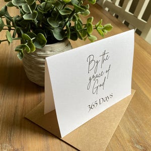 By the grace of God 1 year sober anniversary card sobriety card one day at a time serenity prayer NA anniversary sober gift ideas clean time sobriety birthday cards AA anniversary cards
