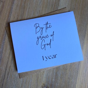 1 year sober card by the grace of god narcotics anonymous anniversary cards