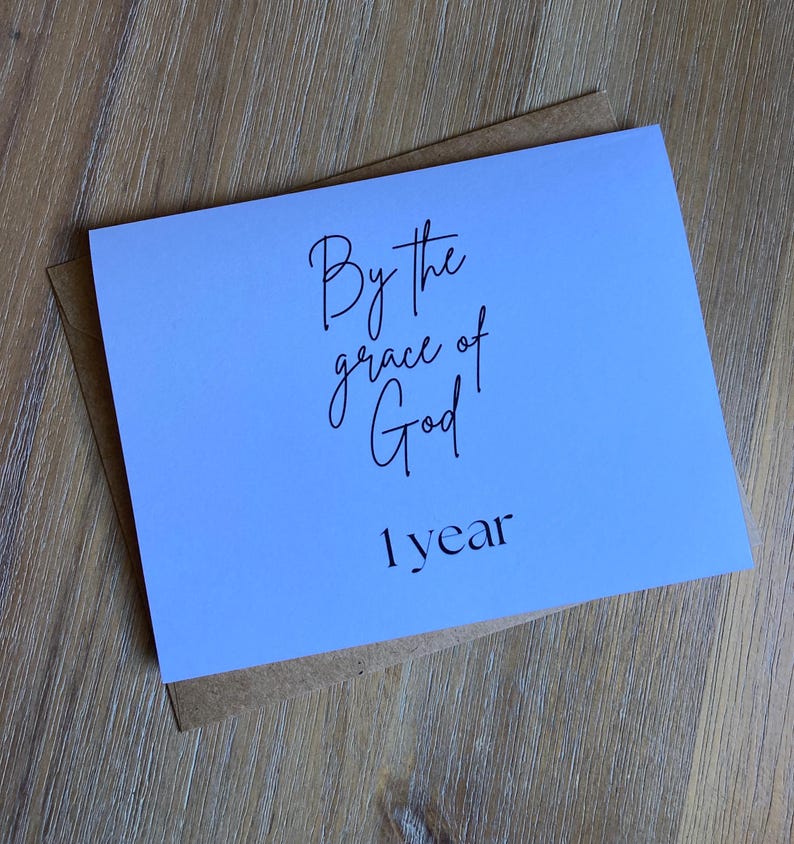 1 year sober card by the grace of god narcotics anonymous anniversary cards