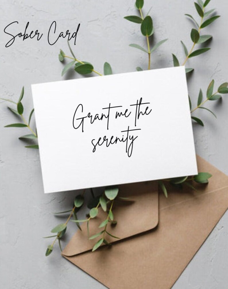custom sober anniversary gift ideas clean time sobriety birthday cards drug free gifts grant me the serenity narcotics anonymous anniversary cards