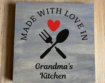 made with love in grandmas kitchen mini wood signs kitchen gift home decor gift grandmother gift for grandma grandparent mimi grammy custom