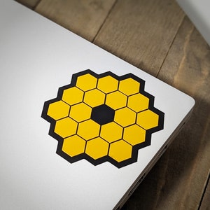 NASA James Webb Space Telescope JWST Black & Reflective Gold Vinyl Sticker Decal