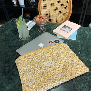 Stylish Yellow Floral Handmade Pouch – Perfect for Storing, Tech, or Everyday Essentials - Christmas Gift - Laptop Bag - Cotton - Makeup Bag