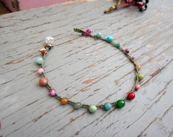 Gemstone anklet