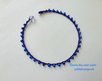 Electric blue anklet