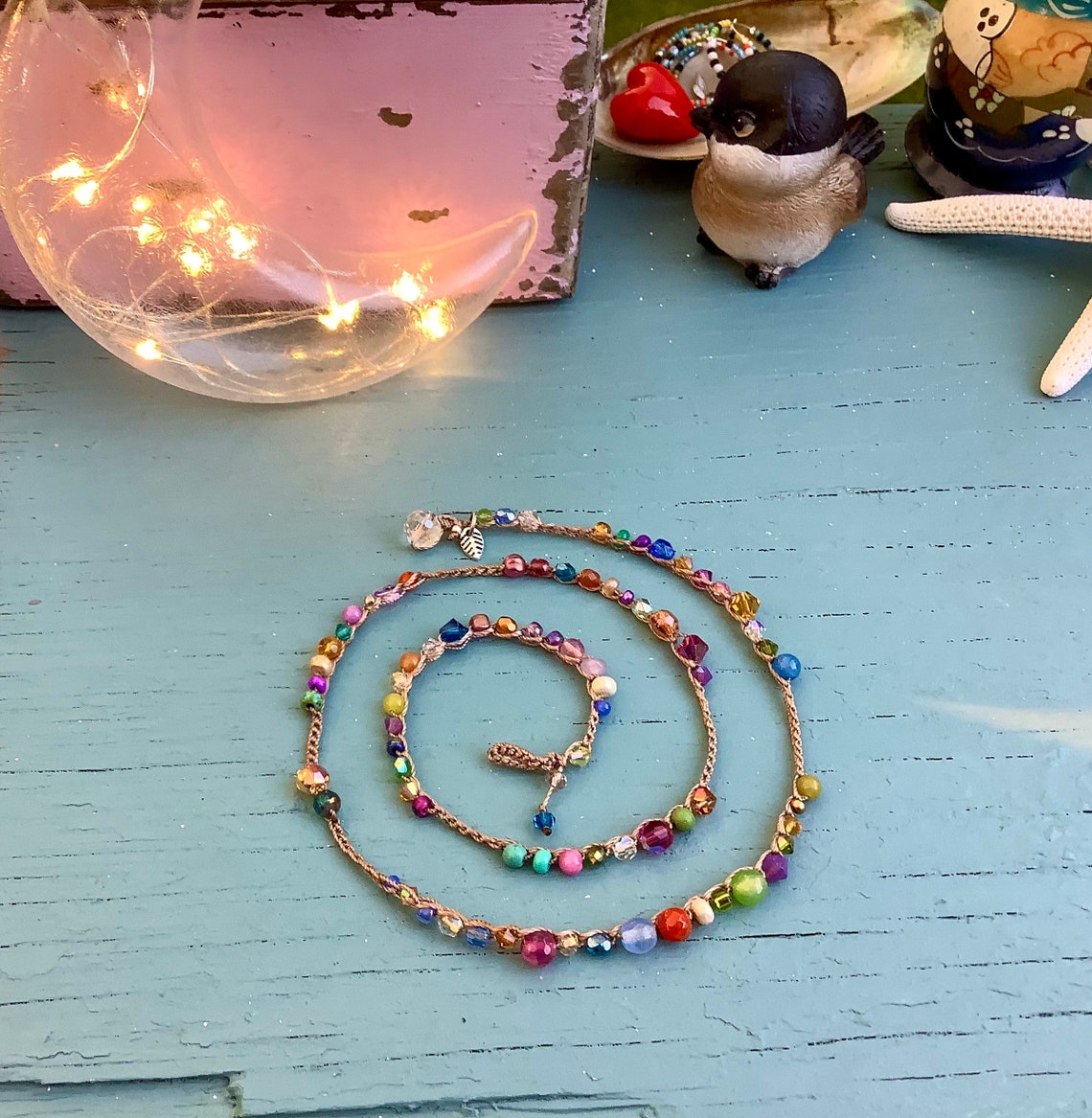 Carmelita crocheted necklace natural comfortable jewelry Etsy