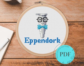 Eppendorf Tube “Eppendork” Funny Science Cross Stitch Pattern (Instant PDF Download), Scientist Biology/Chemistry Gift, Easy Cross Stitch