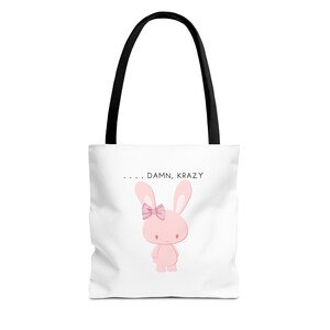 Rosa Häschen-Tote-Tasche | Niedliche Tier Tasche, wiederverwendbare Einkaufstasche, Ostergeschenk, Frühlingsaccessoire, Kawaii-Stil