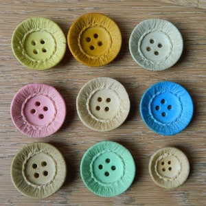 Set of 9 Vintage french resin  Buttons  circa 1960s