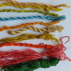 Braided embroidery threads in various brilliant colors (10)