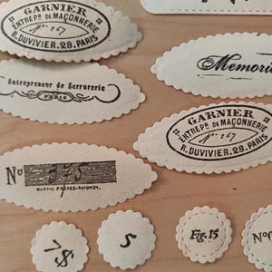 40 vintage style gummed labels