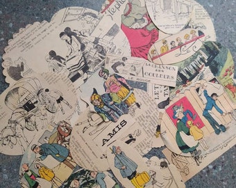 Bundle Cutouts années 1925 Français illustrations vintage