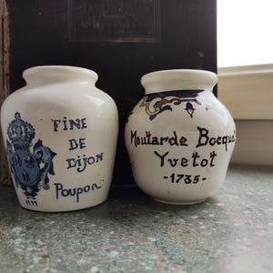 Vintage french mustard jar French Country Kitchen decor Antique French Advertising  Digoin Sarreguemines