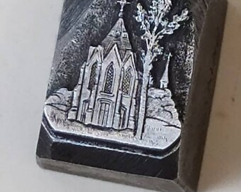 Antique printing block  Chapel and