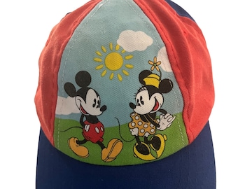 Vintage 90s Mickey Mouse and Minnie Mouse Kids Baseball Cap Hat - Toddler 2 - 4