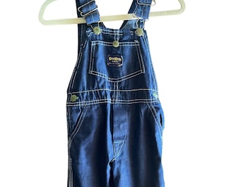 Vintage Oshkosh Bgosh Overalls Vestback Denim Red Tulips Knee
