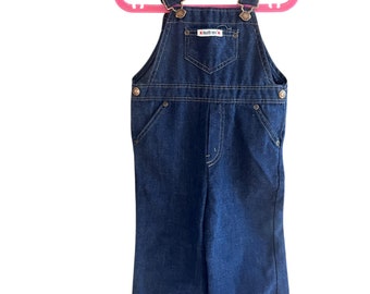 Vintage jaren 70 jaren 80 jeans donker denim Health-tex Healthtex peuteroverall 24 maanden - 2T