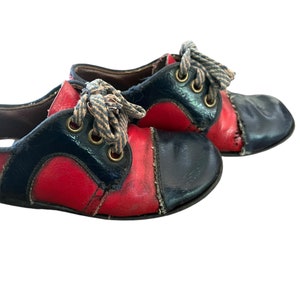 Vinage 60s 70s Two Toned Navy and Red Kids Loafers Oxfords Toddler Shoes