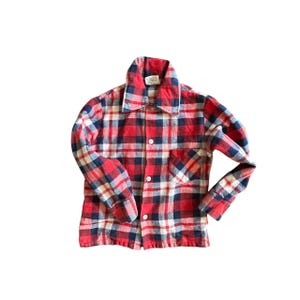 Vintage 80s Plaid Flannel Kids Shirt - MC2- Size 2T/3T - Soft Plaid Flannel Button Down - Collared Shirt
