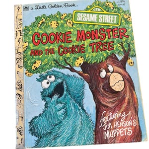 1977 Sesame Street - Cookie Monster and the Cookie Tree - A Little Golden Book - by David Korr - Illustrated by Joe Mathieli - Jim Henson