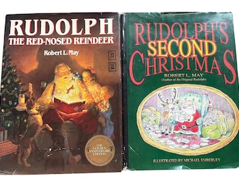 Zwei Vintage Weihnachtsbücher - Rudolph the Red-Nosed Reindeer und Rudoph's Second Christmas von Robert L. May