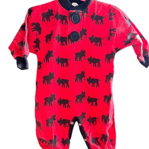Vintage 90s Red Moose GotKeys Red Cotton Baby Romper 12 months