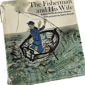 Vintage 1970 The Fisherman and His Wife - By Brothers Grimm - Illustrated by Katrin Brandt - Follett Publishing Company
