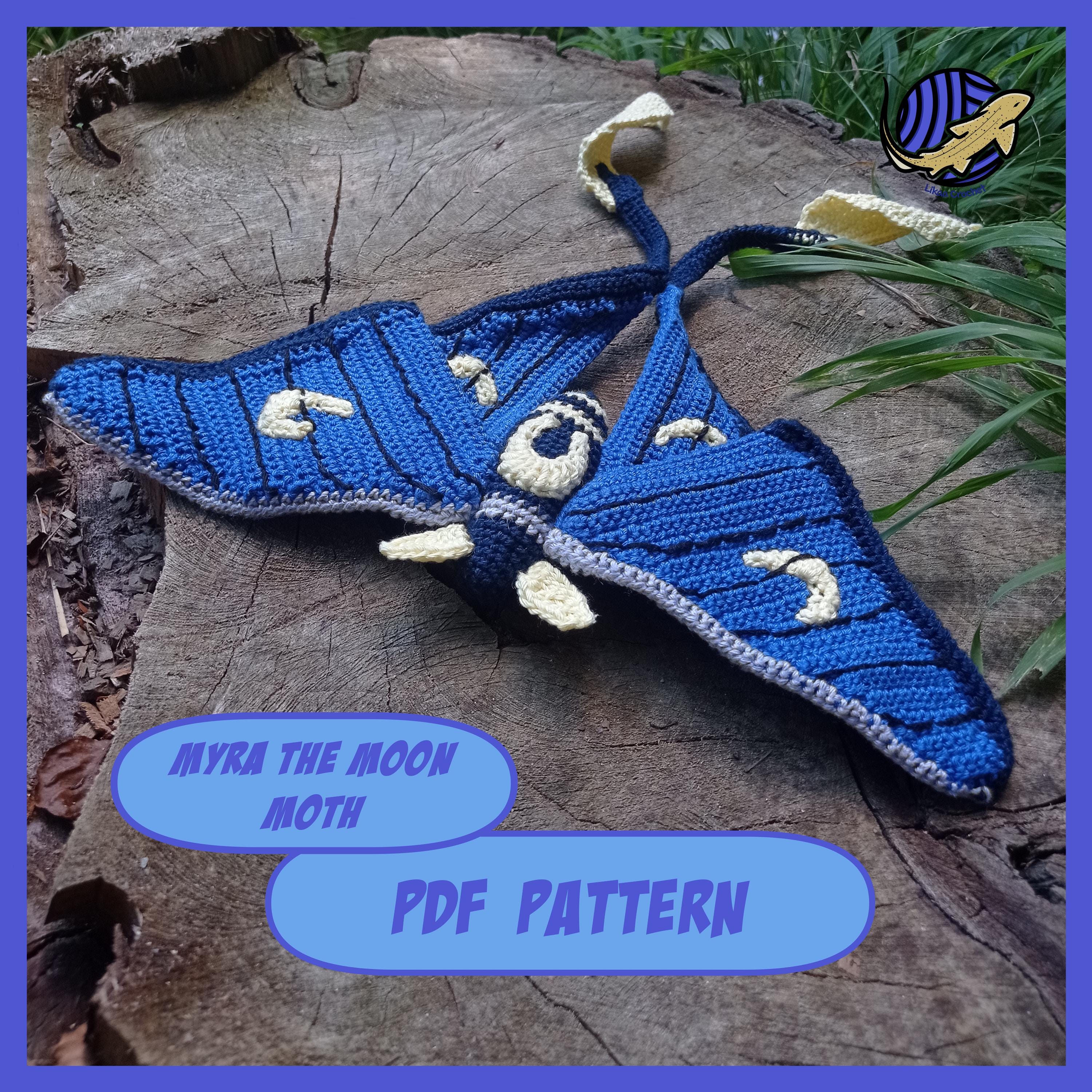 30 Moth Crochet Patterns for Amigurumi, Wearables, and Whimsical Home Decor 26 Myra The Moon Moth Crochet Pattern