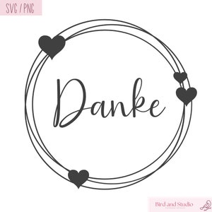 Plotterdatei - Danke, Kreis mit Herze, Danke sagen, SVG, plotten, Geschenk