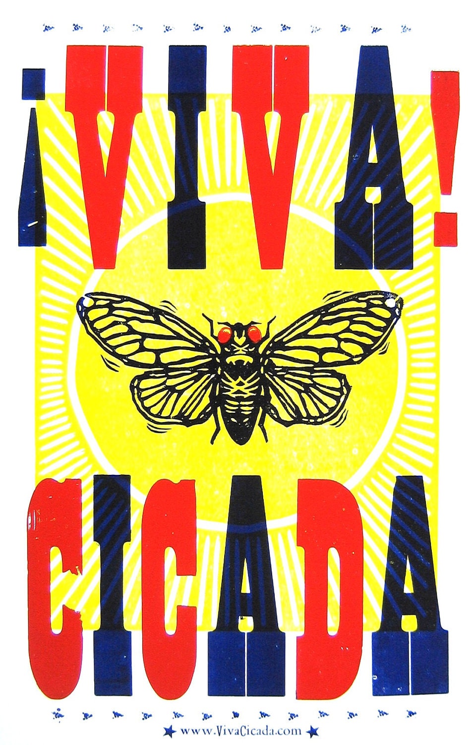 Cicada Text VIVA! CICADA™ Letterpress Posters - Etsy