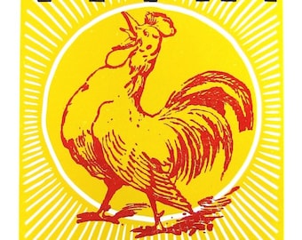 VIVA NASHVEGAS TM Laughing Rooster - Print from LetterPress Poster