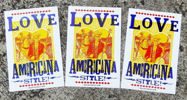 LOVE AMERICANA STYLE Handmade LetterPress Poster image 2