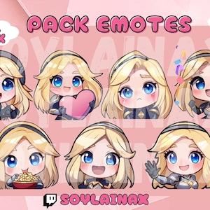 Pacchetto di emote di alta qualità: Lux di League of Legends (LOL). Emote carine in stile chibi per Twitch, Youtube, Kick e Discord.
