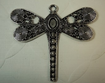 Pewter Dragonfly Pendant 52mmx58mm