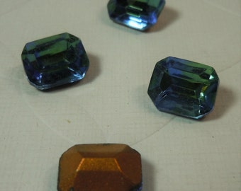 Vintage 10mmx8mm Table Cut Glass Faceted Octagon Stone (4)