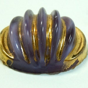18mmx14mm Gold-Gemme Oval Mond Leuchtstein in Lavendel (2)