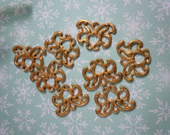 Vintage Brass Art Nouveau Cast Components (2)