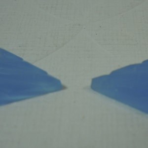 Art Deco Architectural Blue Chalcedony Glass Triangle Stone 2 image 1