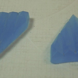 Art Deco Architectural Blue Chalcedony Glass Triangle Stone 2 image 3