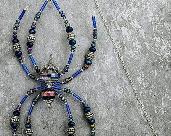 Crystal Beaded Hanging Spider Kit 4 - Bleu