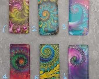 Glass Image 1x2 inch Domino Cabs - Boho Fractals!